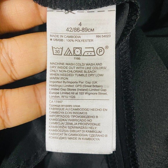 Banana Republic Black Round Neck Sleeveless Back Zip Dress Size 4 - Picture 6 of 7